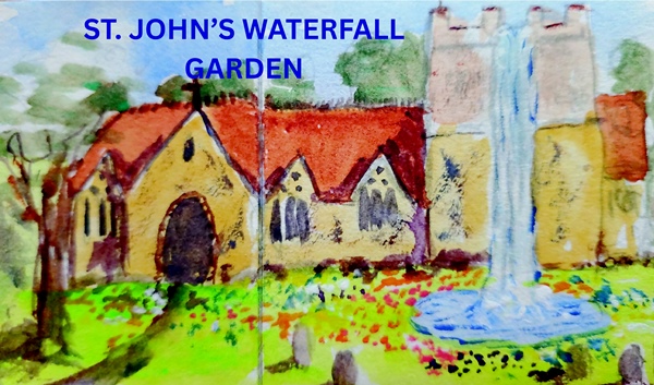 Waterfall Garden painting